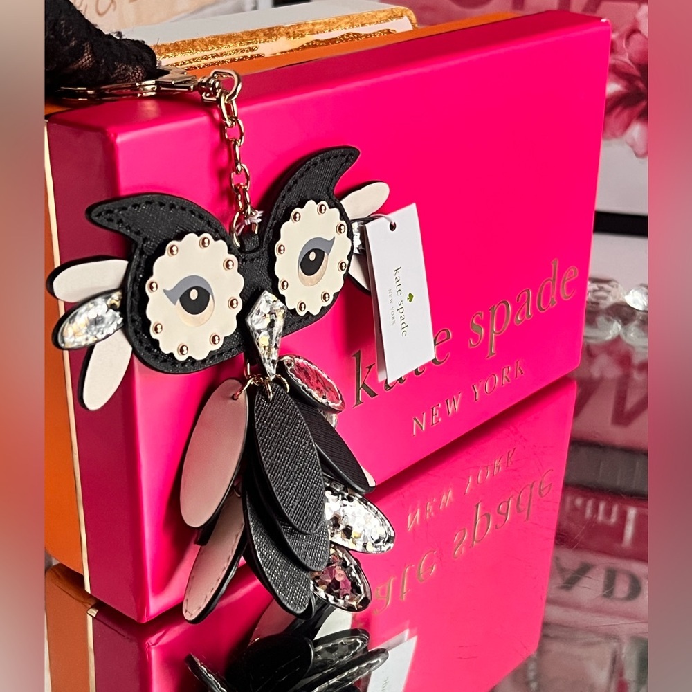 Kate Spade New York NWT Leather Owl Key Fob Key Chain